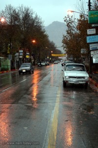 ایلام - یک روز بارانی جمعه 25 آذر 84 - خیابان سعدی جنوبی